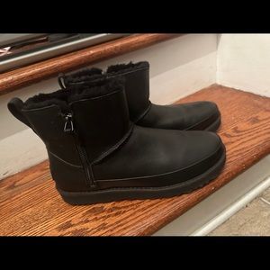 Ugg mini black leather boots size 8